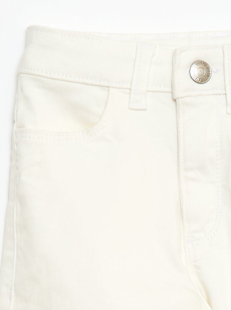 Pantaloni in twill con apertura a pressione Bianco - Kiabi