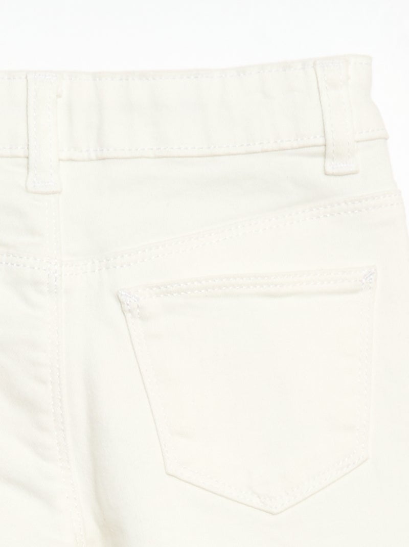 Pantaloni in twill con apertura a pressione Bianco - Kiabi