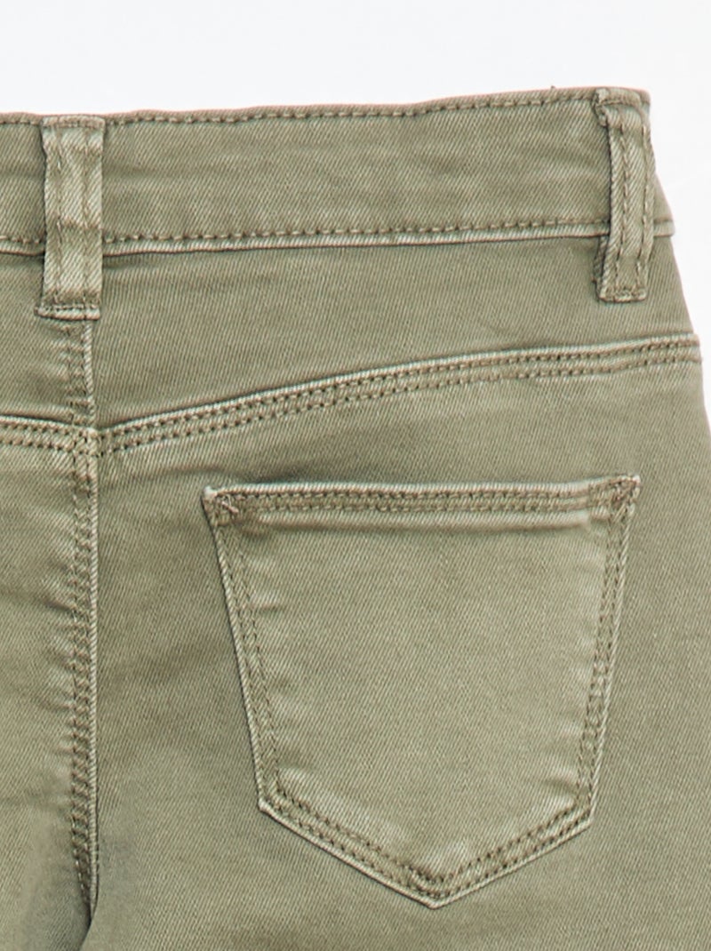 Pantaloni in twill con apertura a pressione Verde - Kiabi