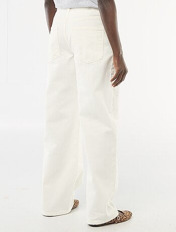 Pantalone in twill con apertura asimmetrica