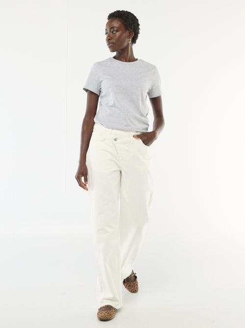 Pantaloni in twill con apertura asimmetrica - Kiabi