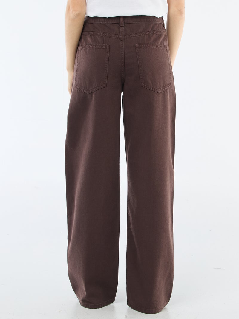 Pantaloni in twill con apertura asimmetrica Marrone - Kiabi