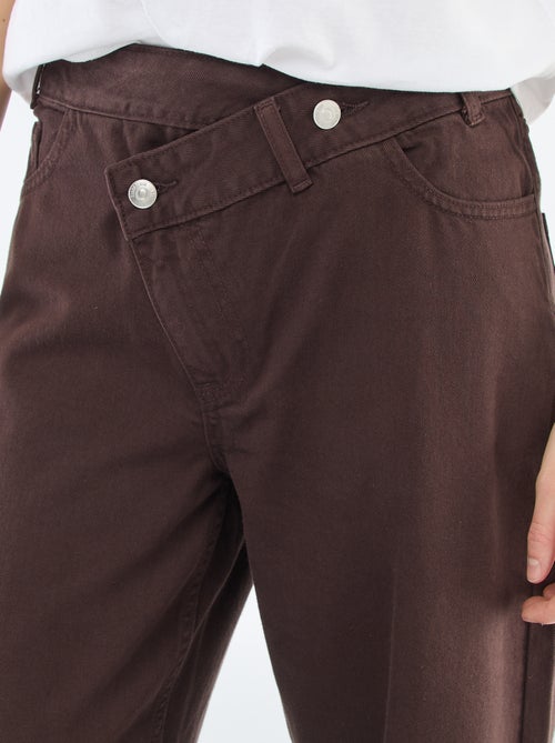 Pantaloni in twill con apertura asimmetrica - Kiabi