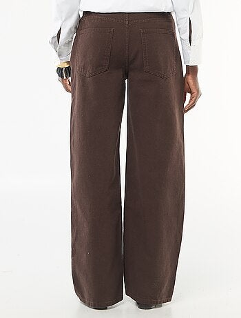 Pantalone in twill con apertura asimmetrica