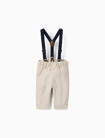 Pantaloni in twill con bretelle