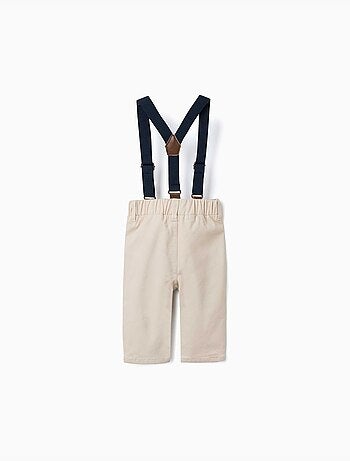 Pantaloni in twill con bretelle