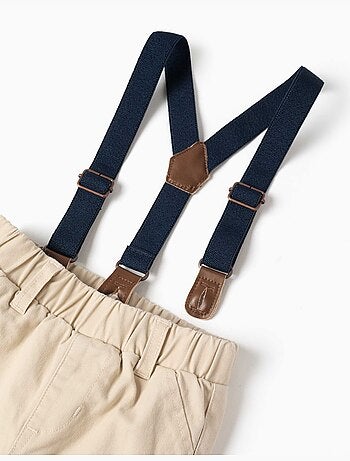 Pantaloni in twill con bretelle