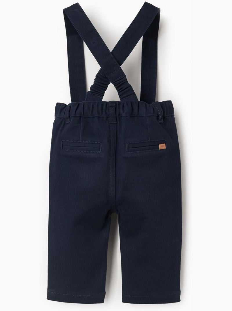 Pantaloni in twill con bretelle Blu scuro - Kiabi