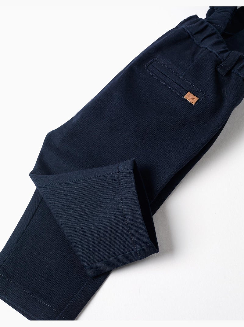 Pantaloni in twill con bretelle Blu scuro - Kiabi