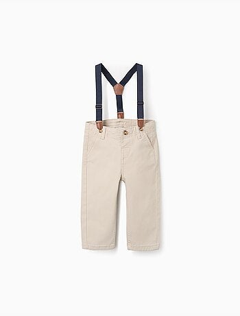 Pantaloni in twill con bretelle rimovibili