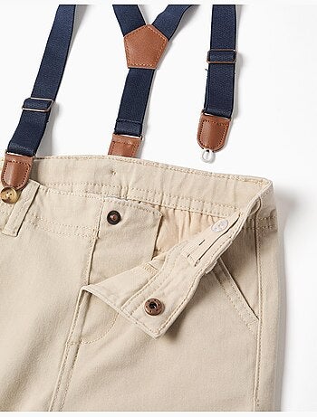 Pantaloni in twill con bretelle rimovibili