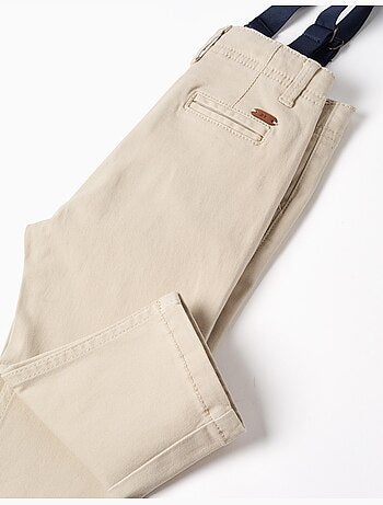 Pantaloni in twill con bretelle rimovibili