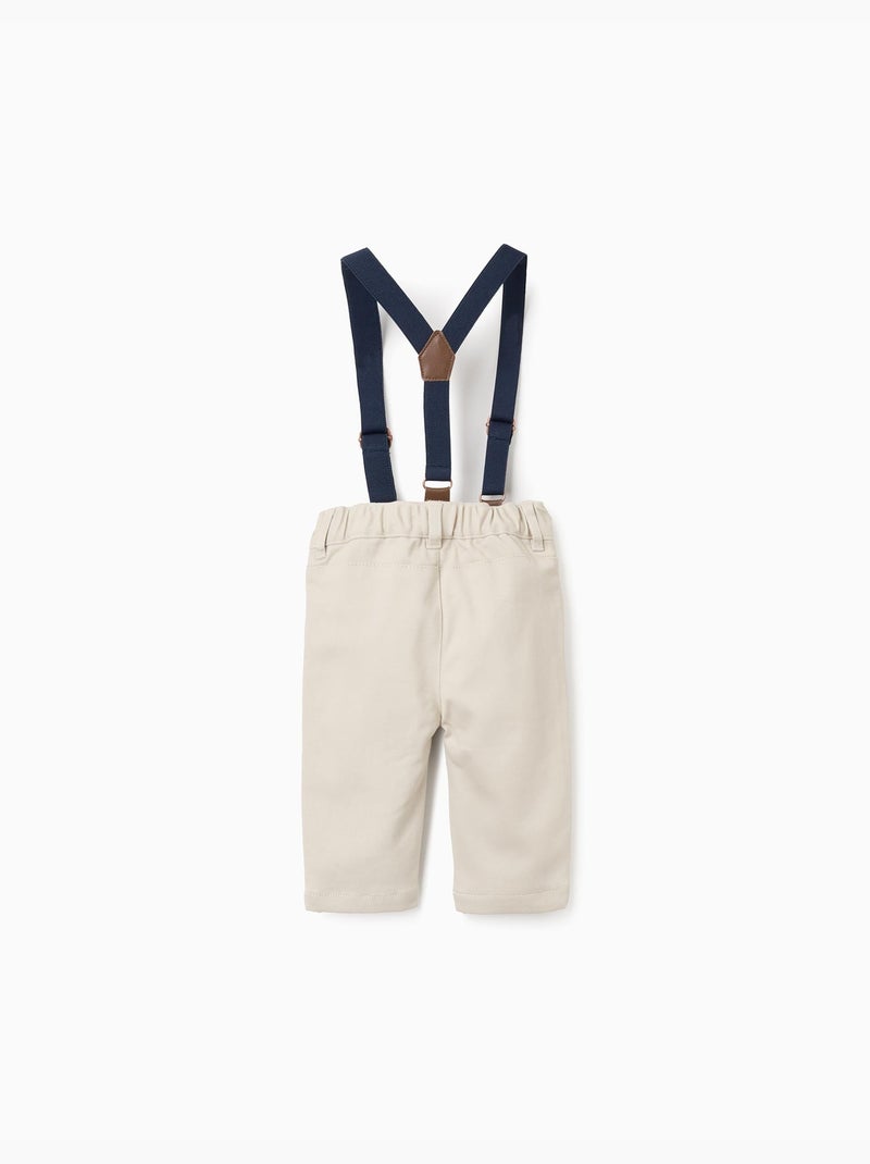 Pantaloni in twill con bretelle rimovibili Beige chiaro - Kiabi
