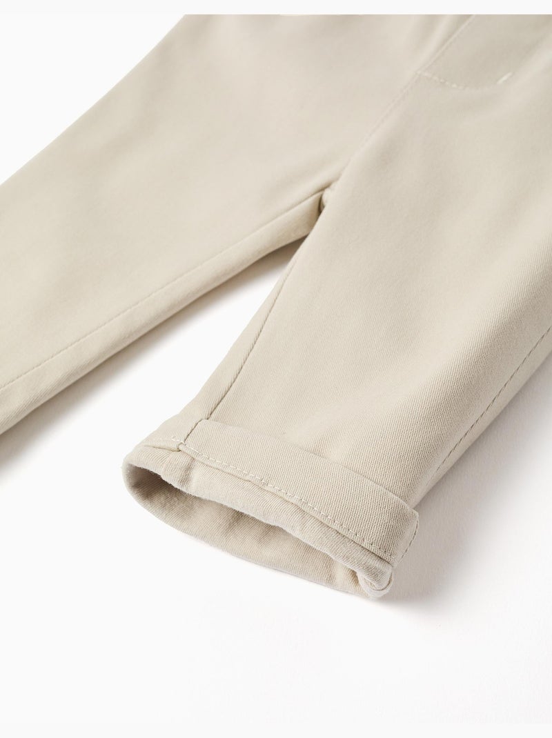 Pantaloni in twill con bretelle rimovibili Beige chiaro - Kiabi
