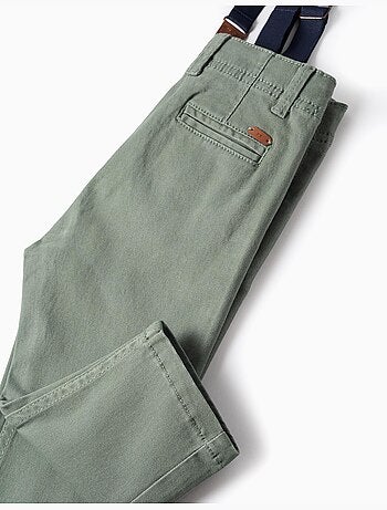 Pantaloni in twill con bretelle rimovibili