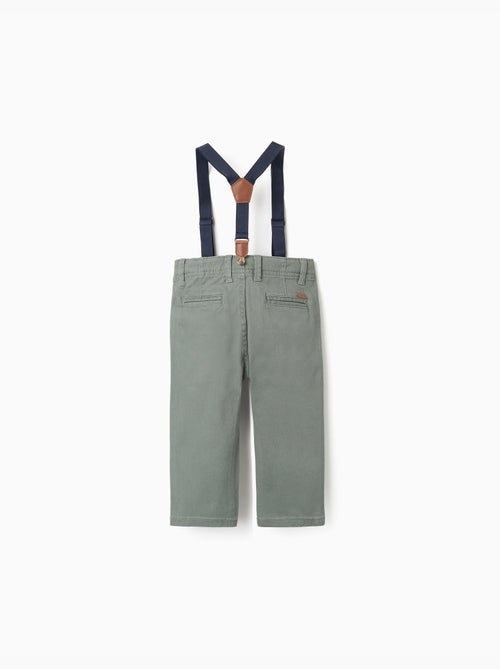 Pantaloni in twill con bretelle rimovibili - Kiabi
