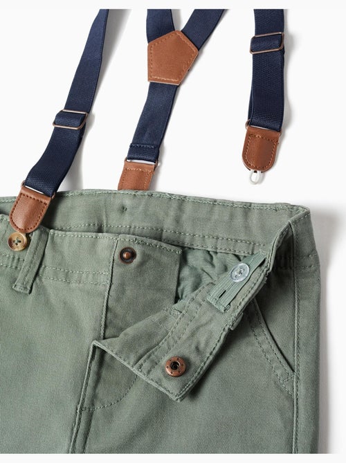 Pantaloni in twill con bretelle rimovibili - Kiabi