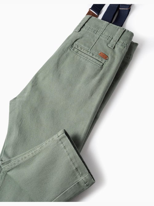 Pantaloni in twill con bretelle rimovibili - Kiabi