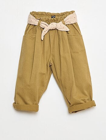 Pantaloni in twill con cintura