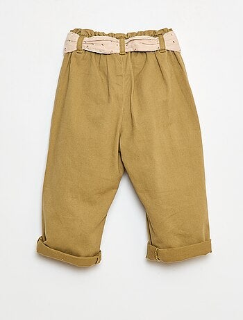 Pantaloni in twill con cintura