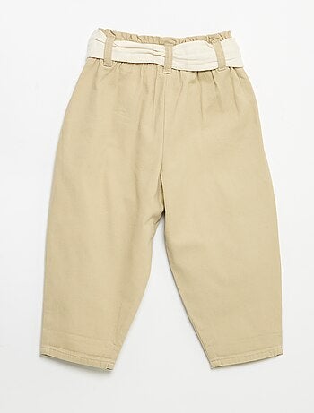 Pantaloni in twill con cintura da annodare