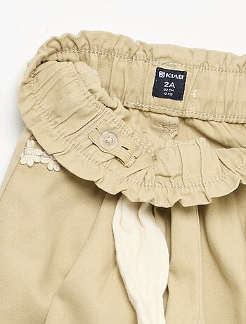 Pantaloni in twill con cintura da annodare
