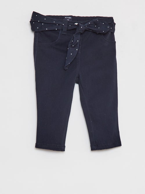 Pantaloni in twill con cintura in voile di cotone - Kiabi