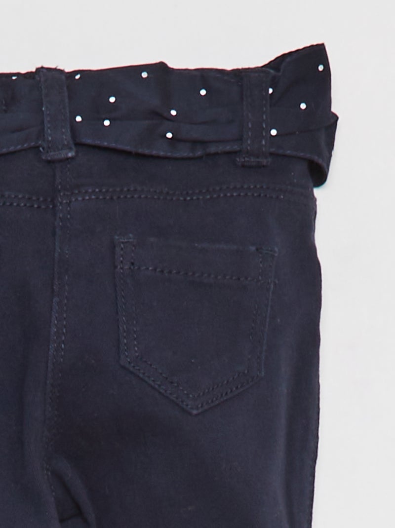 Pantaloni in twill con cintura in voile di cotone BLU - Kiabi