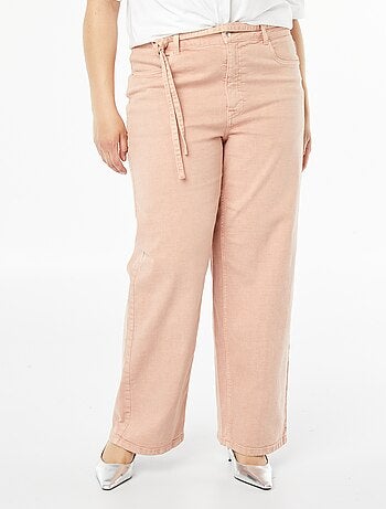 Pantaloni in twill con cintura sottile da annodare