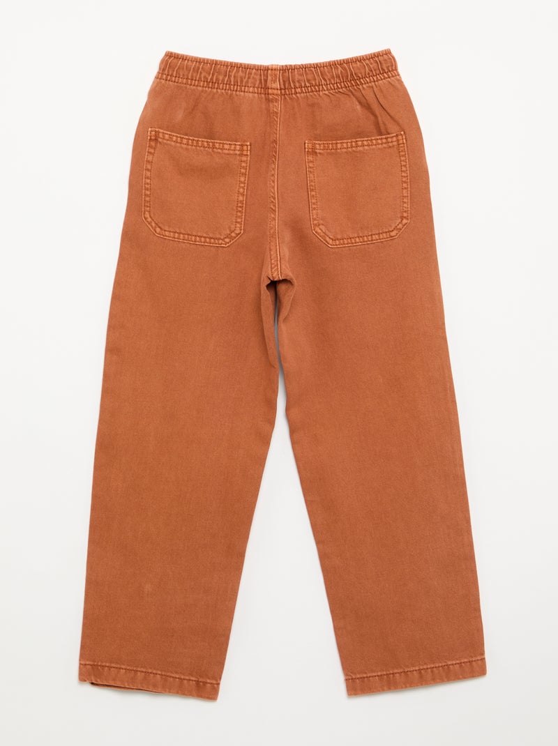 Pantaloni in twill con coulisse Arancione - Kiabi