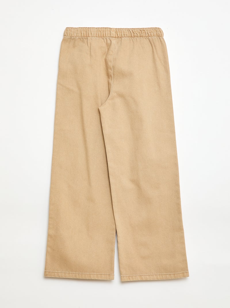 Pantaloni in twill con coulisse Beige - Kiabi