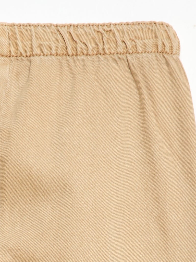 Pantaloni in twill con coulisse Beige - Kiabi