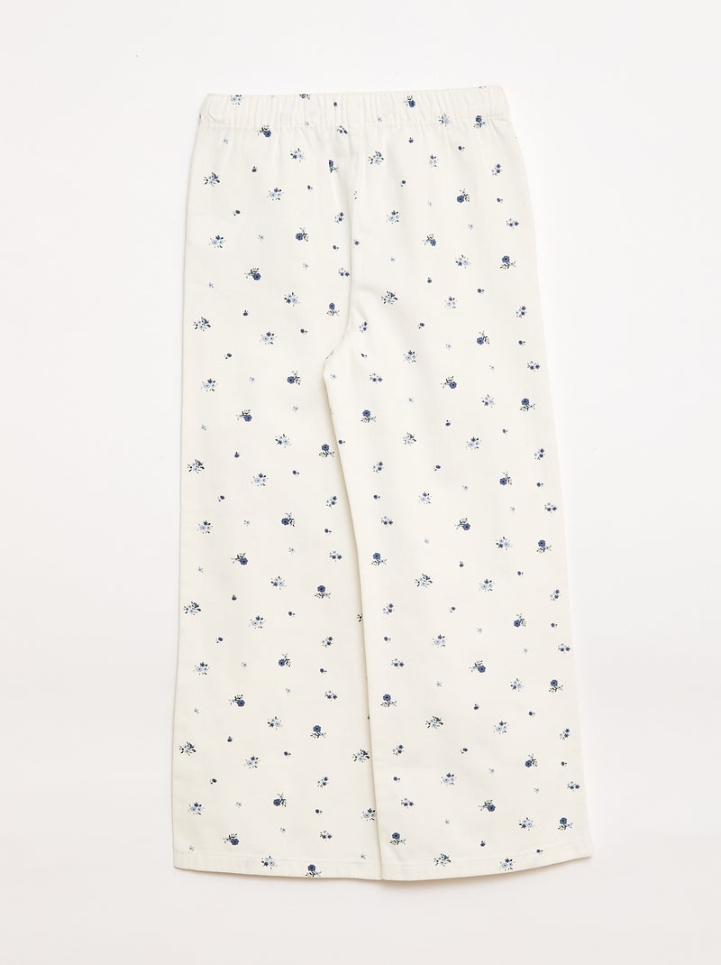 Pantaloni in twill con coulisse Bianco - Kiabi