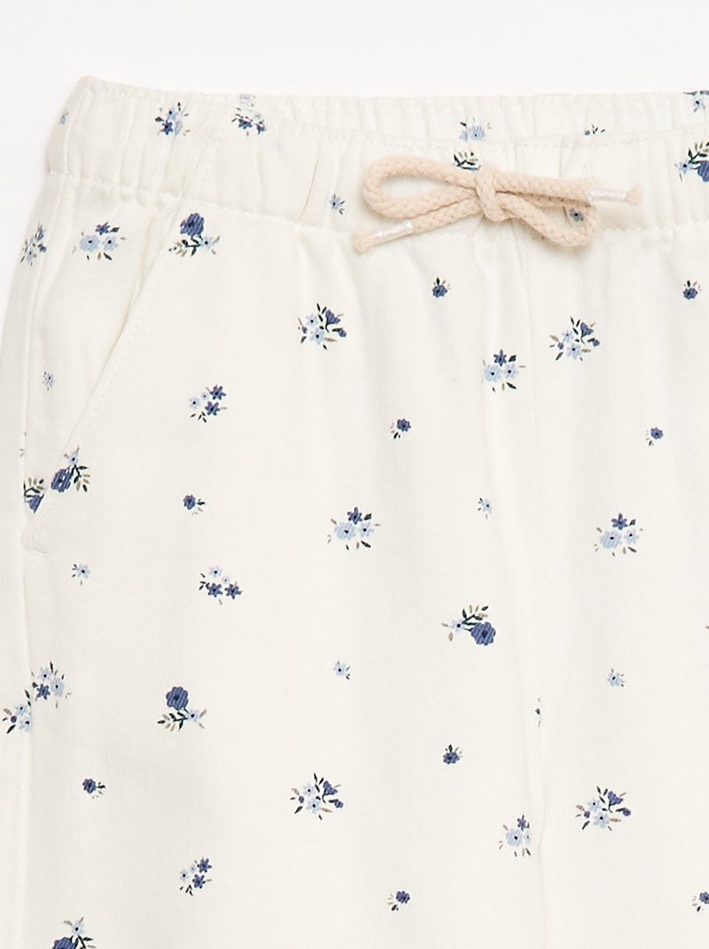 Pantaloni in twill con coulisse Bianco - Kiabi