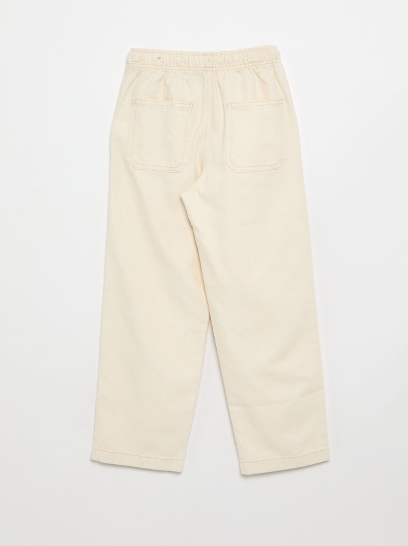 Pantaloni in twill con coulisse Bianco - Kiabi
