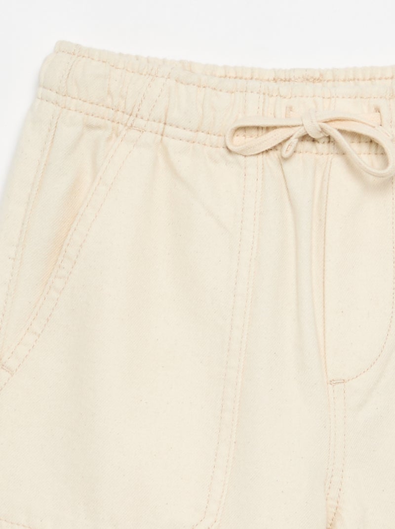 Pantaloni in twill con coulisse Bianco - Kiabi