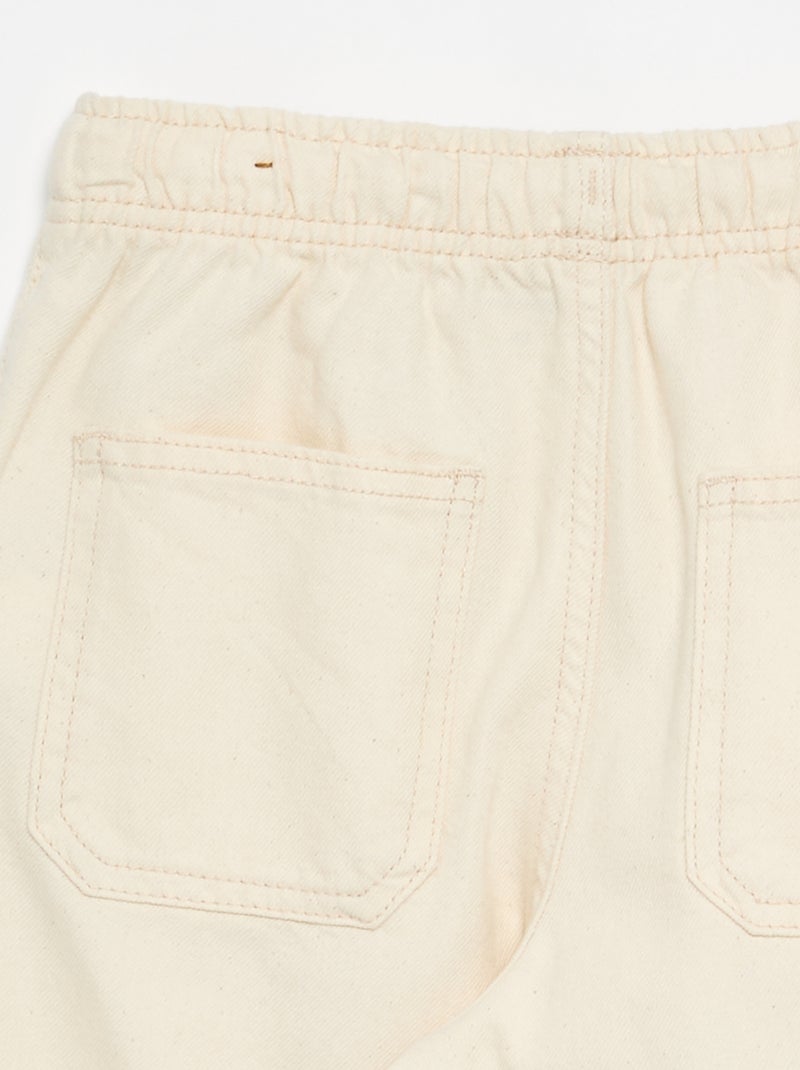 Pantaloni in twill con coulisse Bianco - Kiabi