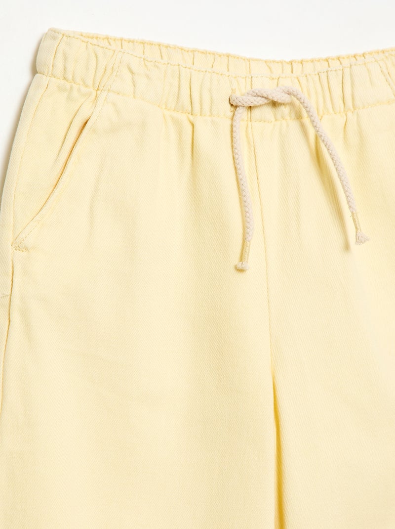 Pantaloni in twill con coulisse Giallo - Kiabi