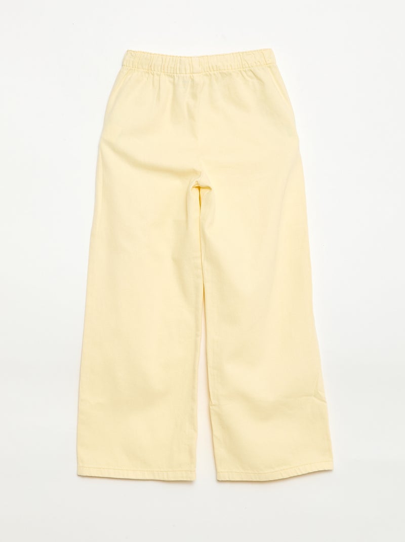 Pantaloni in twill con coulisse Giallo - Kiabi