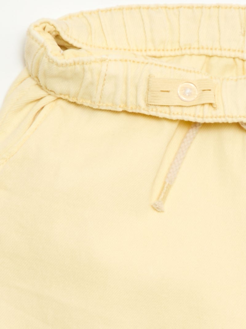 Pantaloni in twill con coulisse Giallo - Kiabi