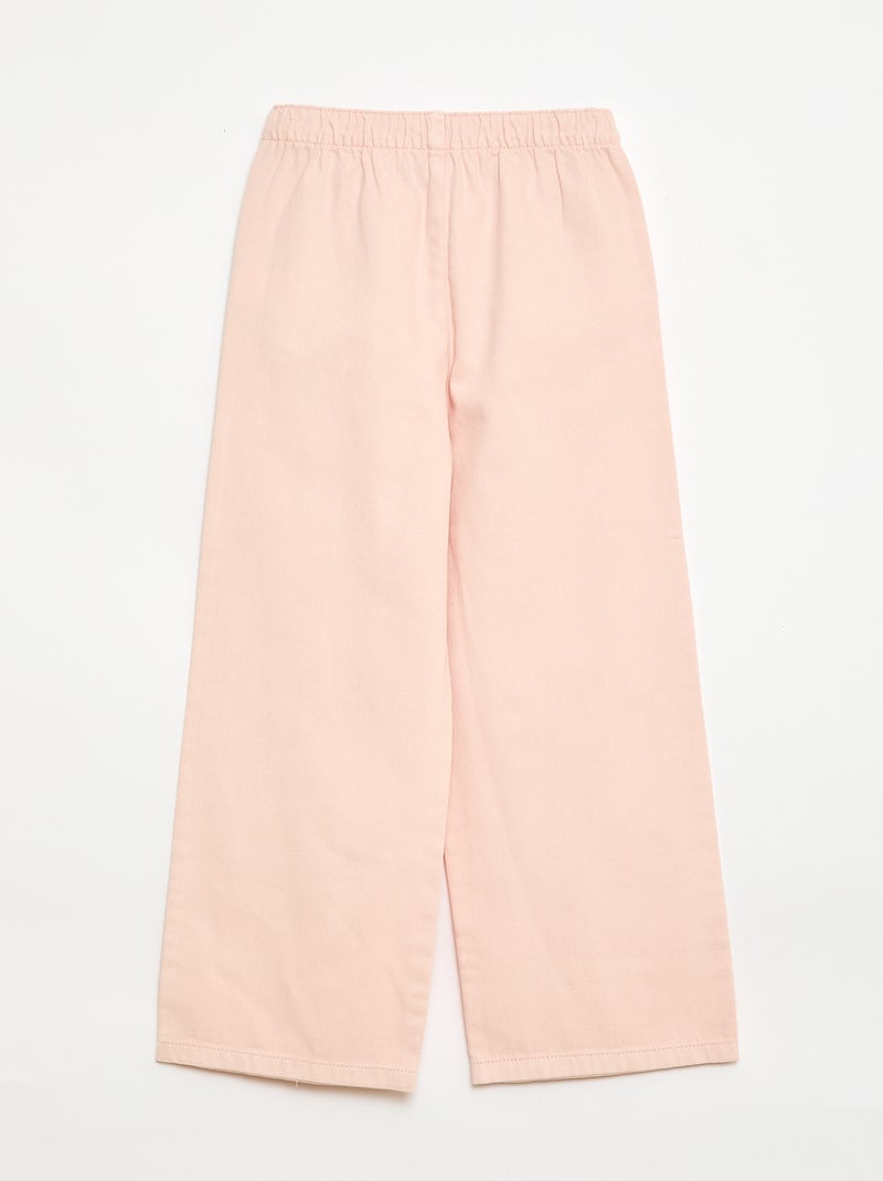 Pantaloni in twill con coulisse Rosa - Kiabi