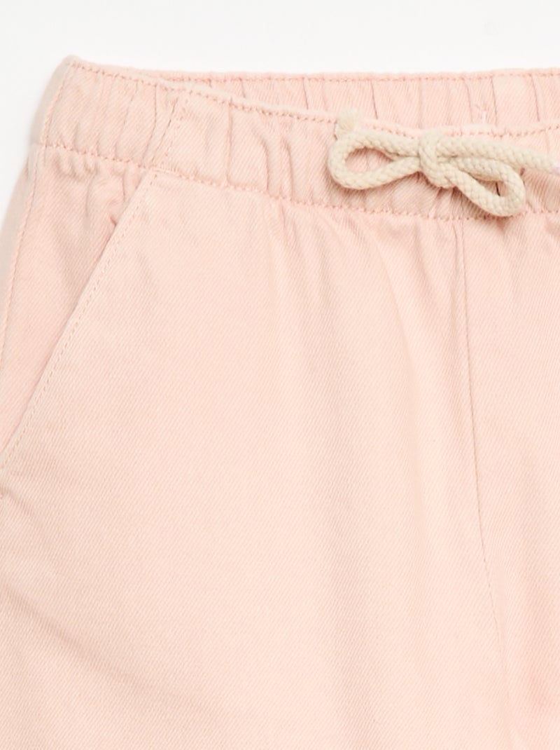 Pantaloni in twill con coulisse Rosa - Kiabi