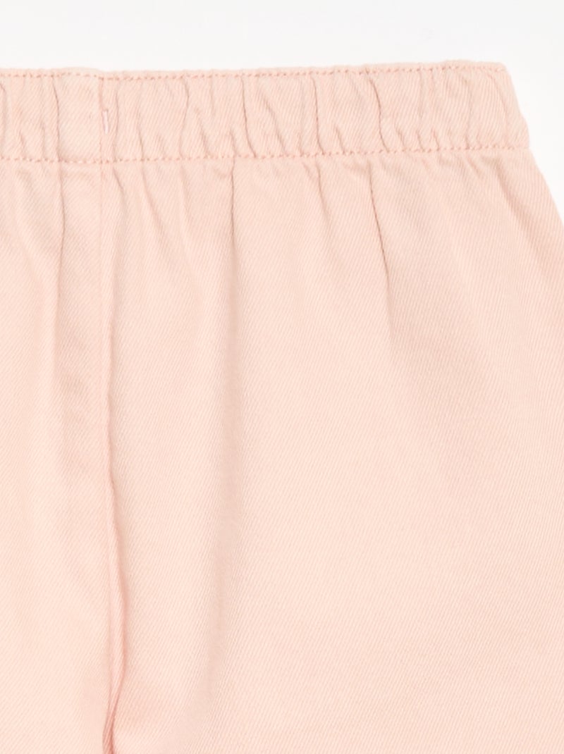 Pantaloni in twill con coulisse Rosa - Kiabi