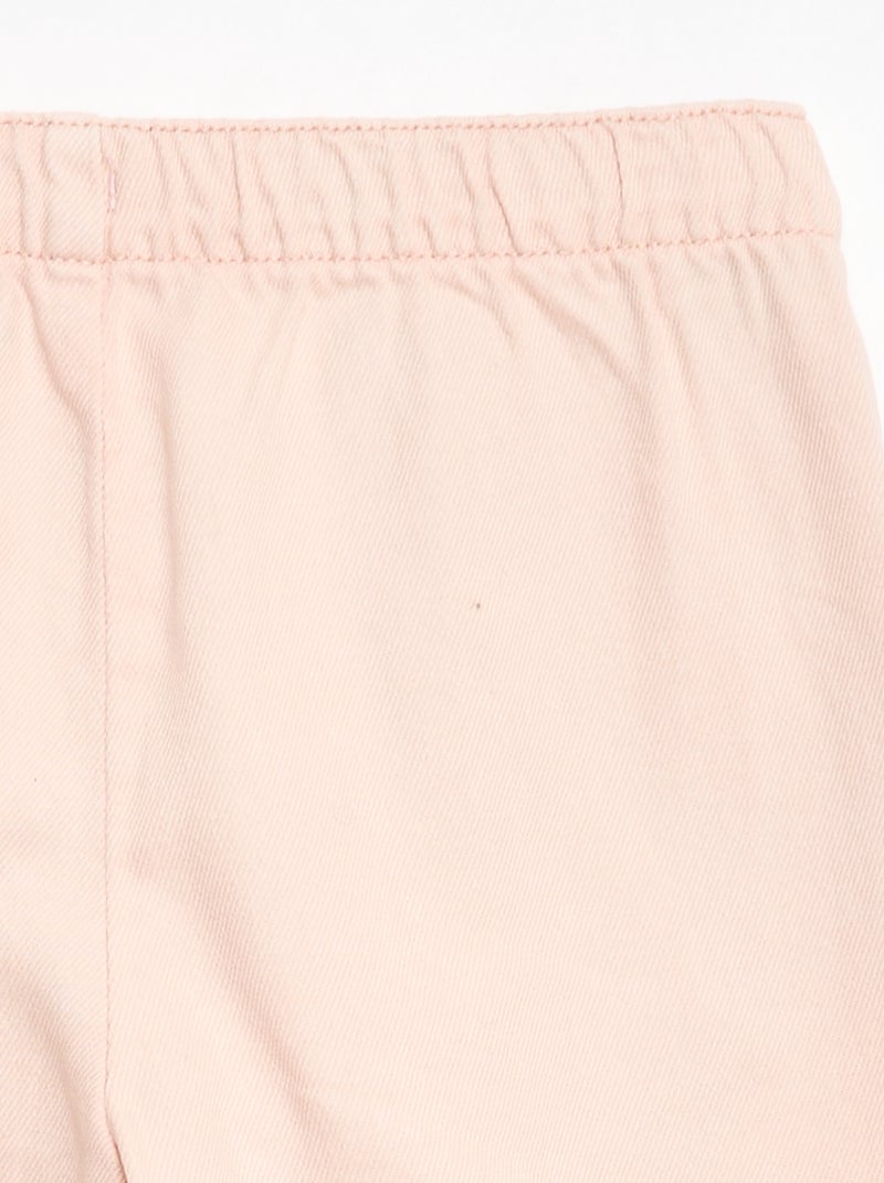 Pantaloni in twill con coulisse Rosa - Kiabi