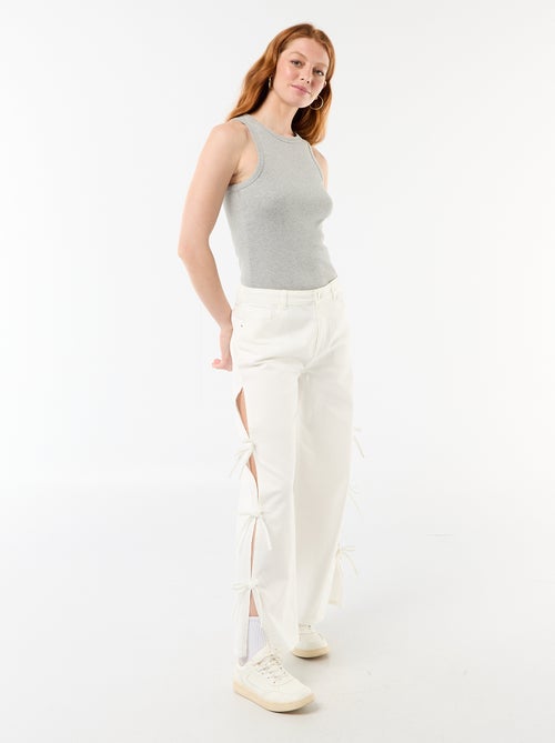 Pantaloni in twill con nodi sui lati - Kiabi