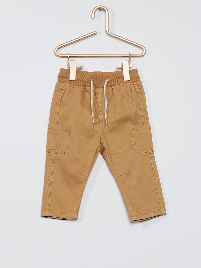 Pantaloni in twill di cotone BEIGE - Kiabi