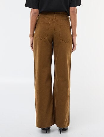 Pantaloni in twill di cotone con cintura asimmetrica