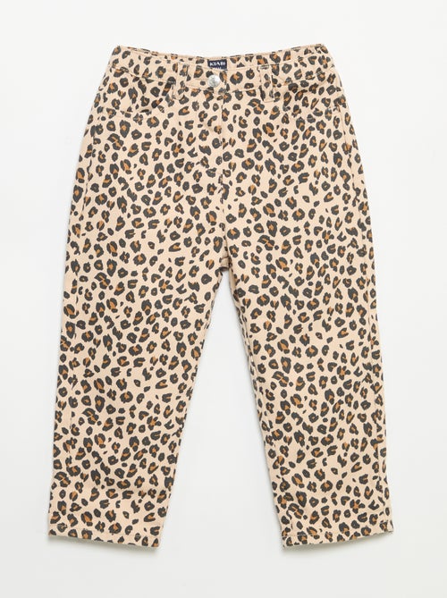 Pantaloni in twill fantasia leopardata - Kiabi Pantaloni in twill fantasia leopardata - Kiabi
