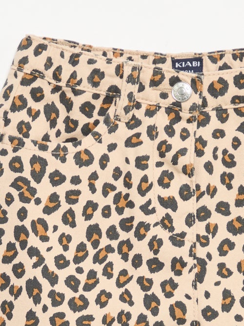 Pantaloni in twill fantasia leopardata - Kiabi