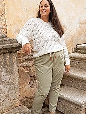 Saldi pantaloni dritti taglie forti a prezzi scontati da donna - moda Taglie  forti donna | verde | Kiabi
